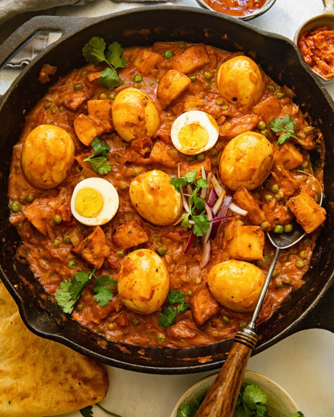 Egg Curry with Peas and Potatoes